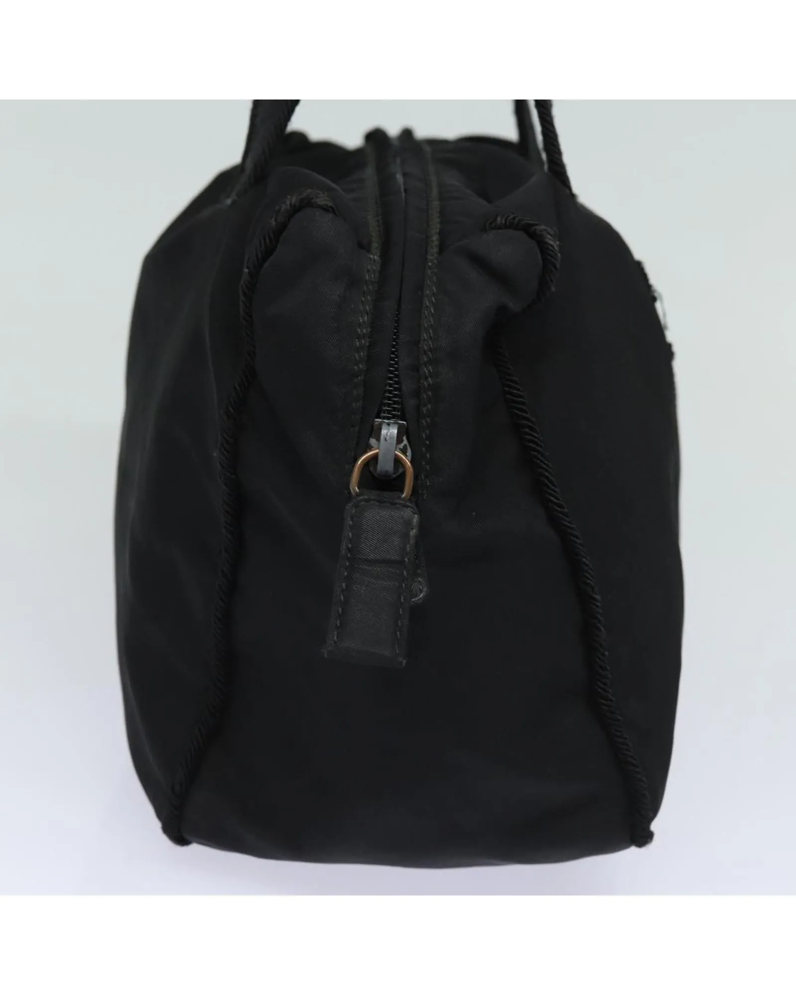 Nylon Hand Bag with Handle Drop and Bead Details