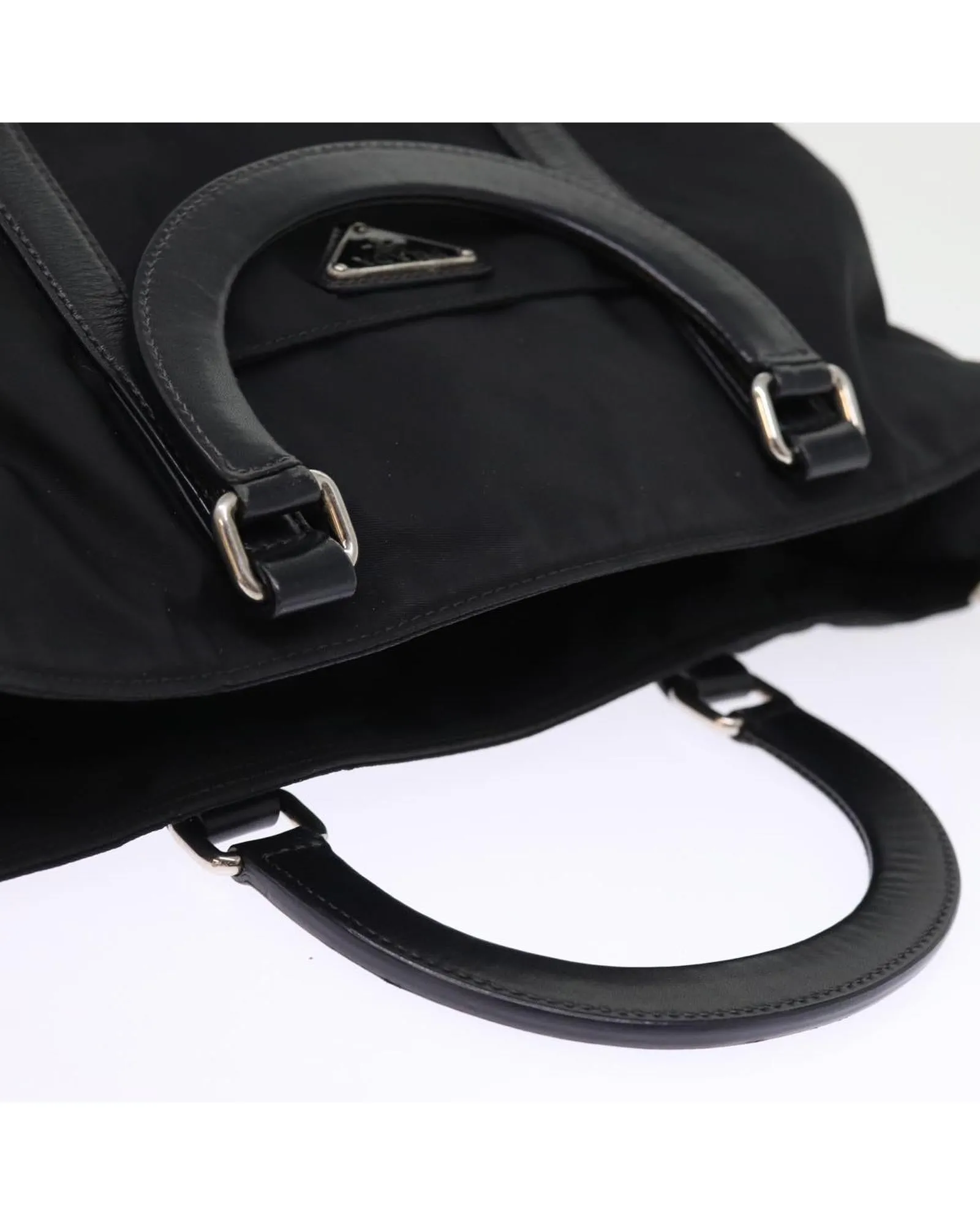 Nylon Hand Bag with Top Handle and Minimalist Design