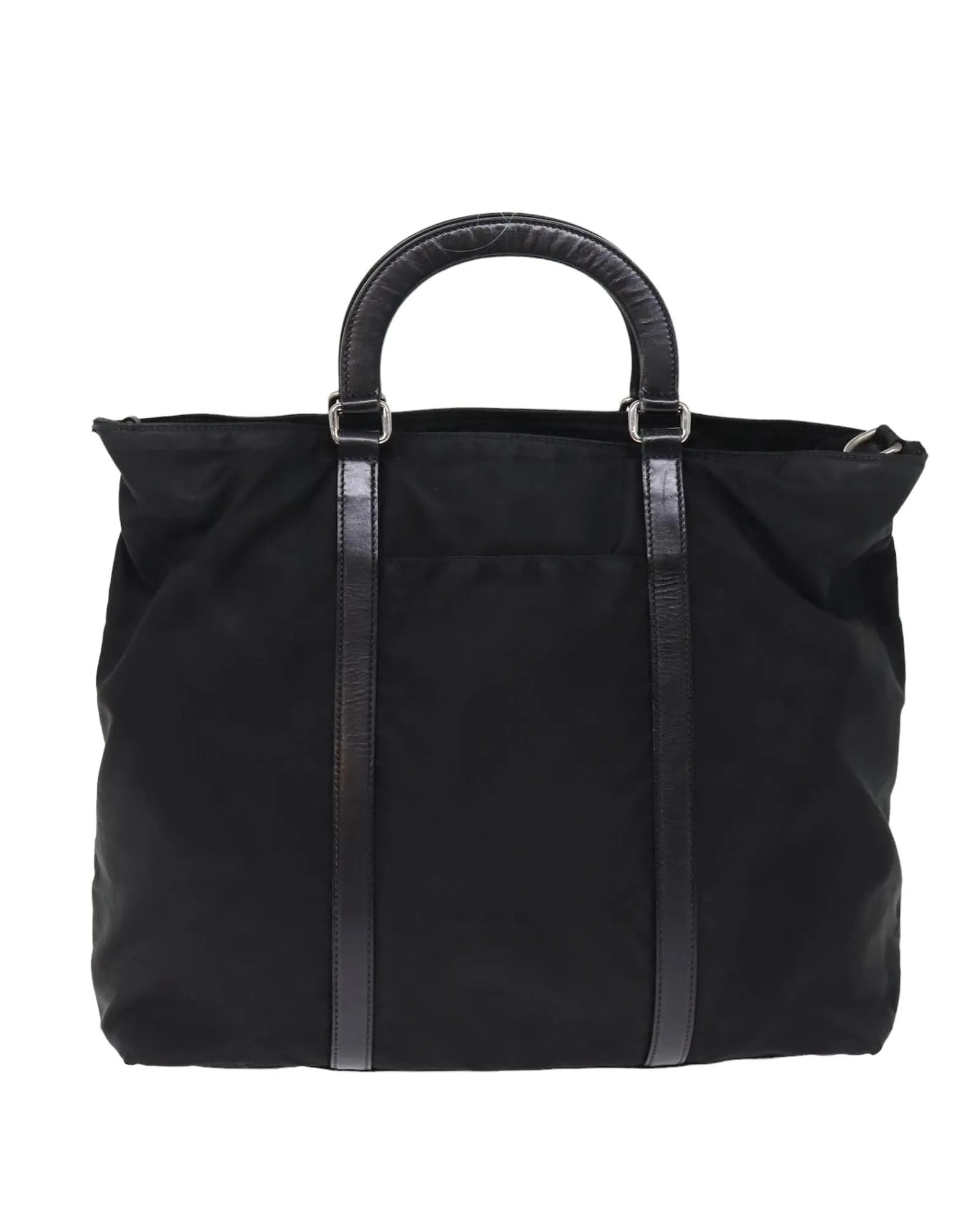 Nylon Hand Bag with Top Handle and Minimalist Design