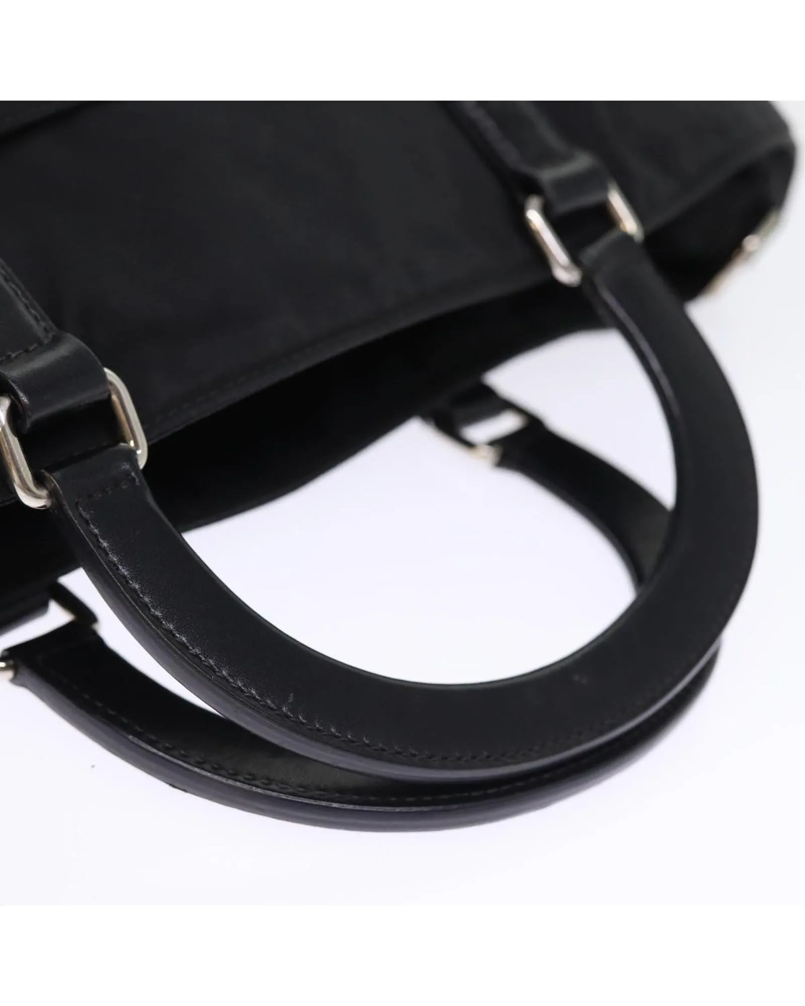 Nylon Hand Bag with Top Handle and Minimalist Design