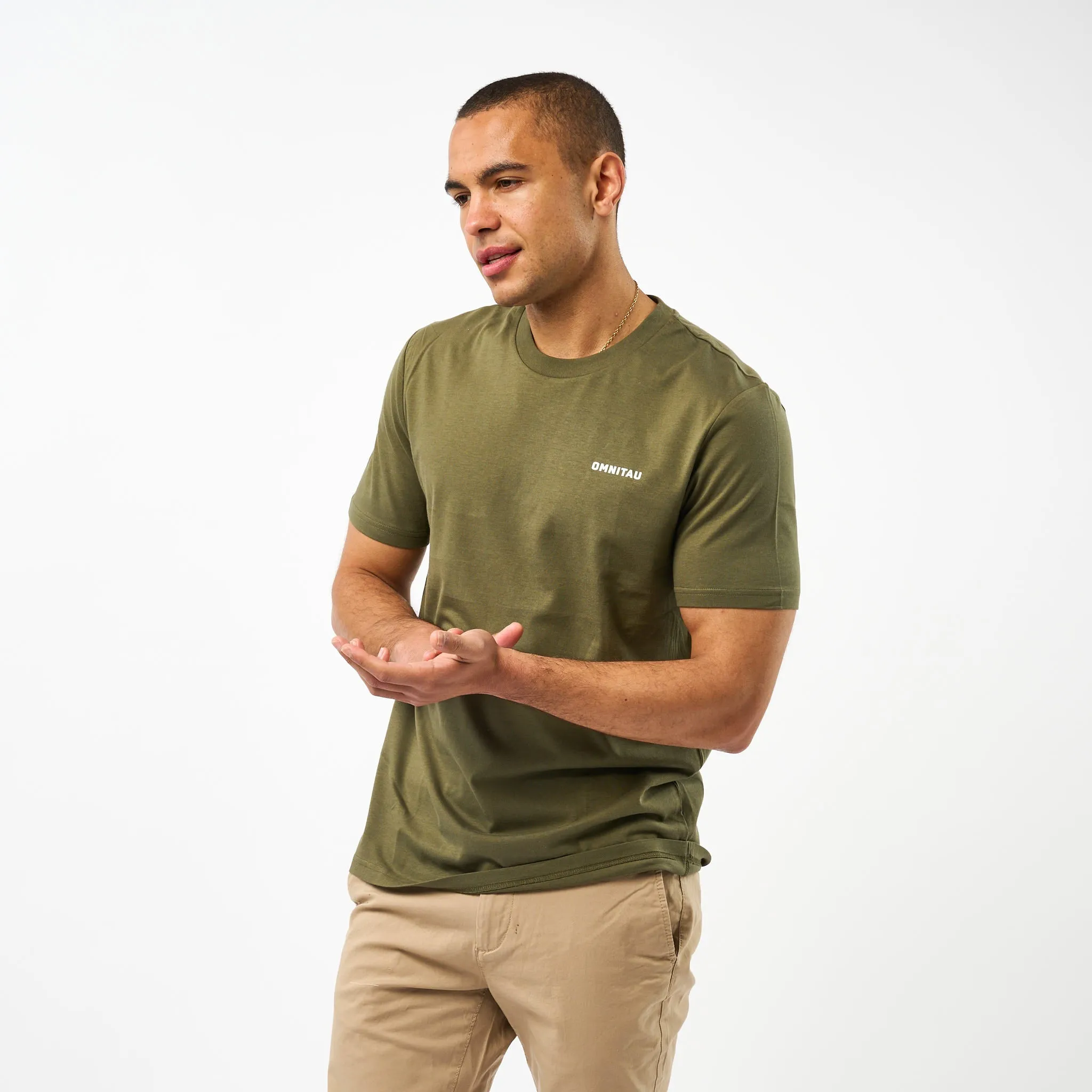 Omnitau Men's Muir Organic Cotton T-Shirt - Khaki Green