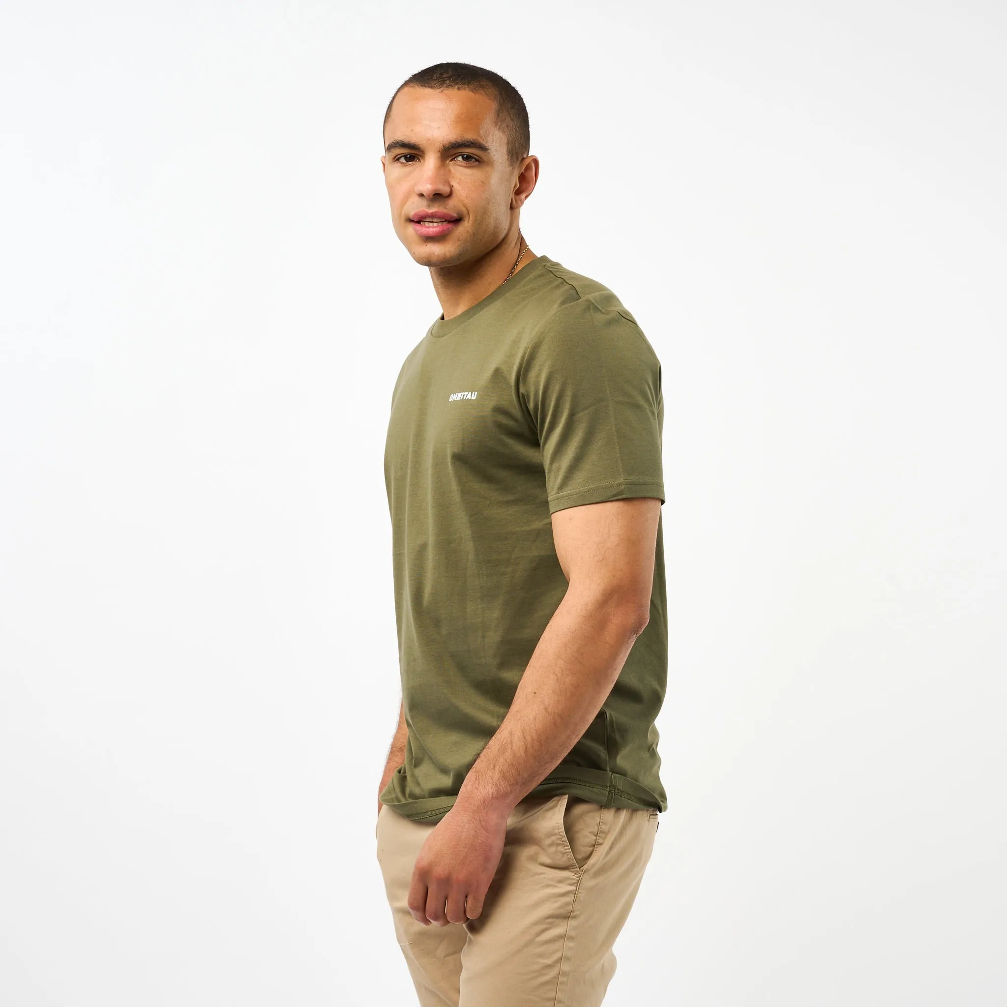 Omnitau Men's Muir Organic Cotton T-Shirt - Khaki Green