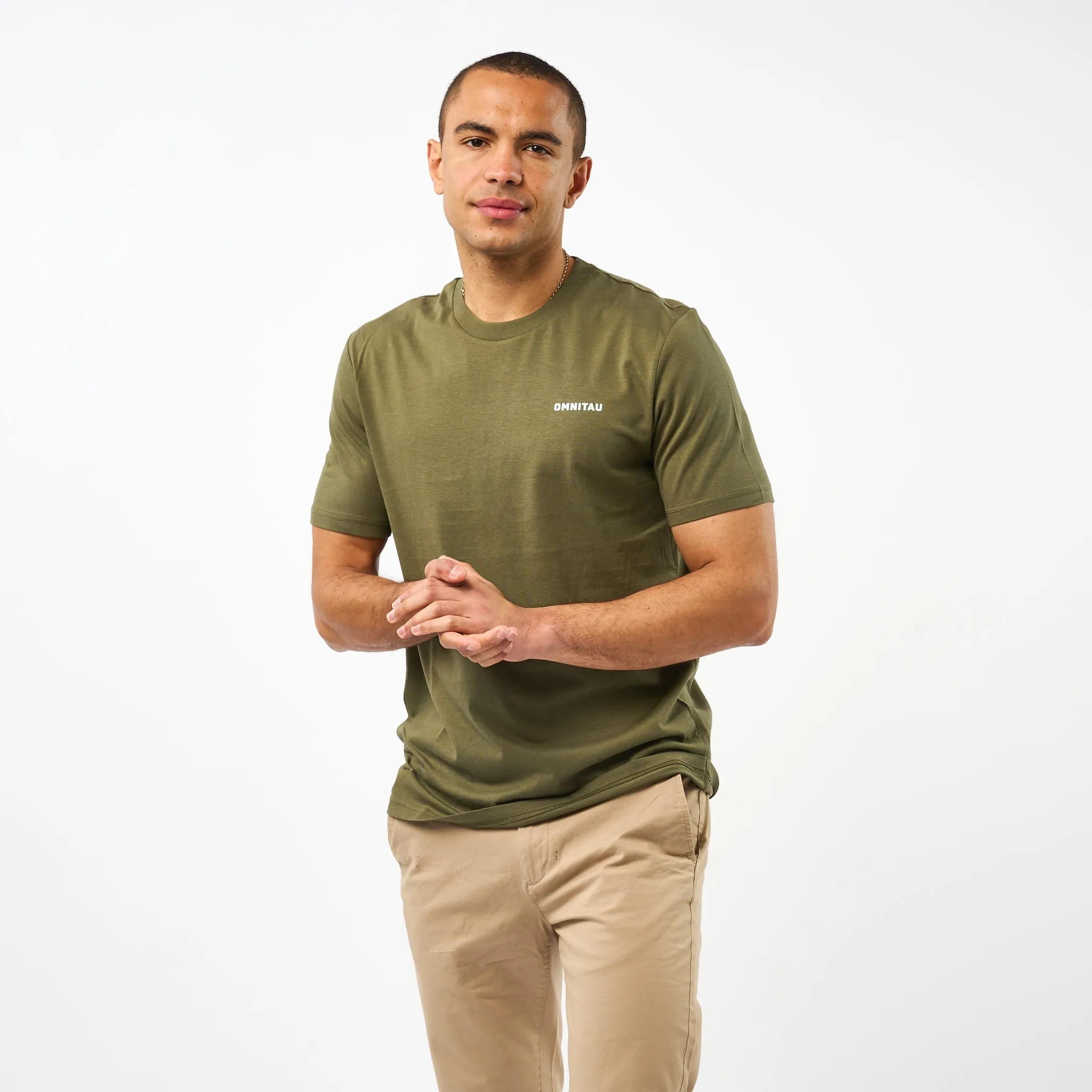 Omnitau Men's Muir Organic Cotton T-Shirt - Khaki Green