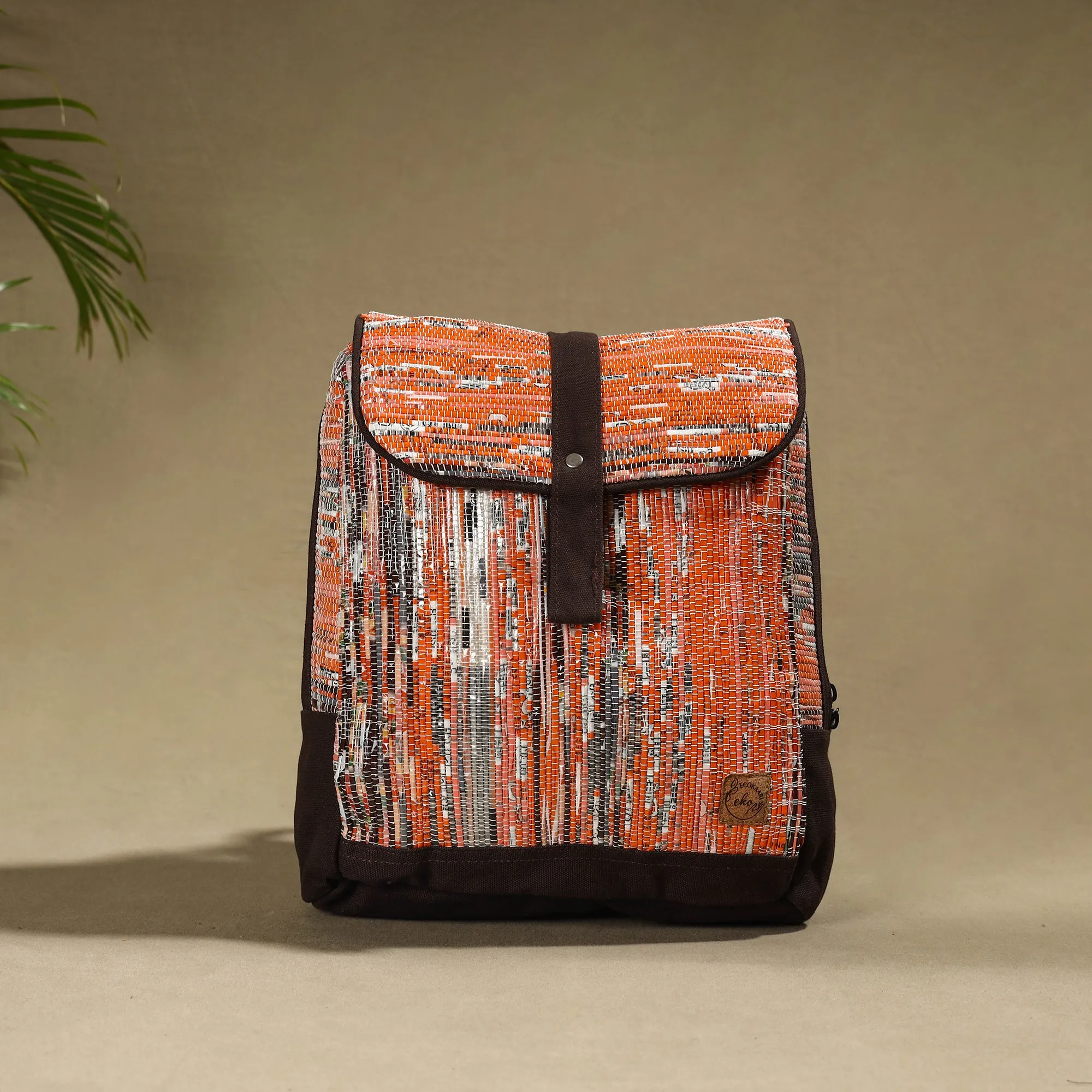 Orange - Upcycled Weave Handcrafted Mini Backpack