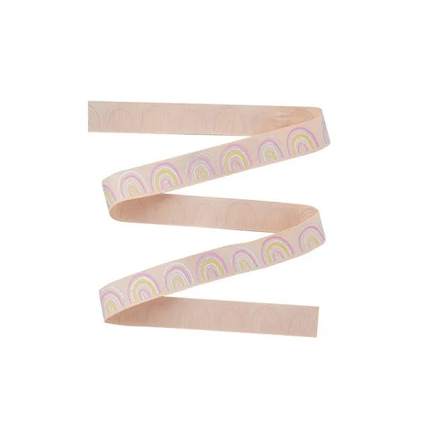 Peach Rainbow Patterned Ribbon