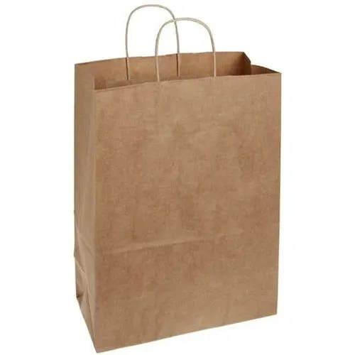 Recycled Natural Kraft Shopping Bags. - 10.00" x 5.00" x 13.00"