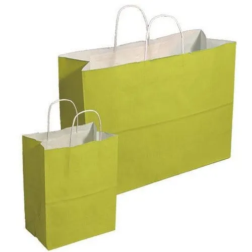 Recycled Pistachio Kraft Petite Shopping Bags. - 8.00" x 4.75" x 10.25"