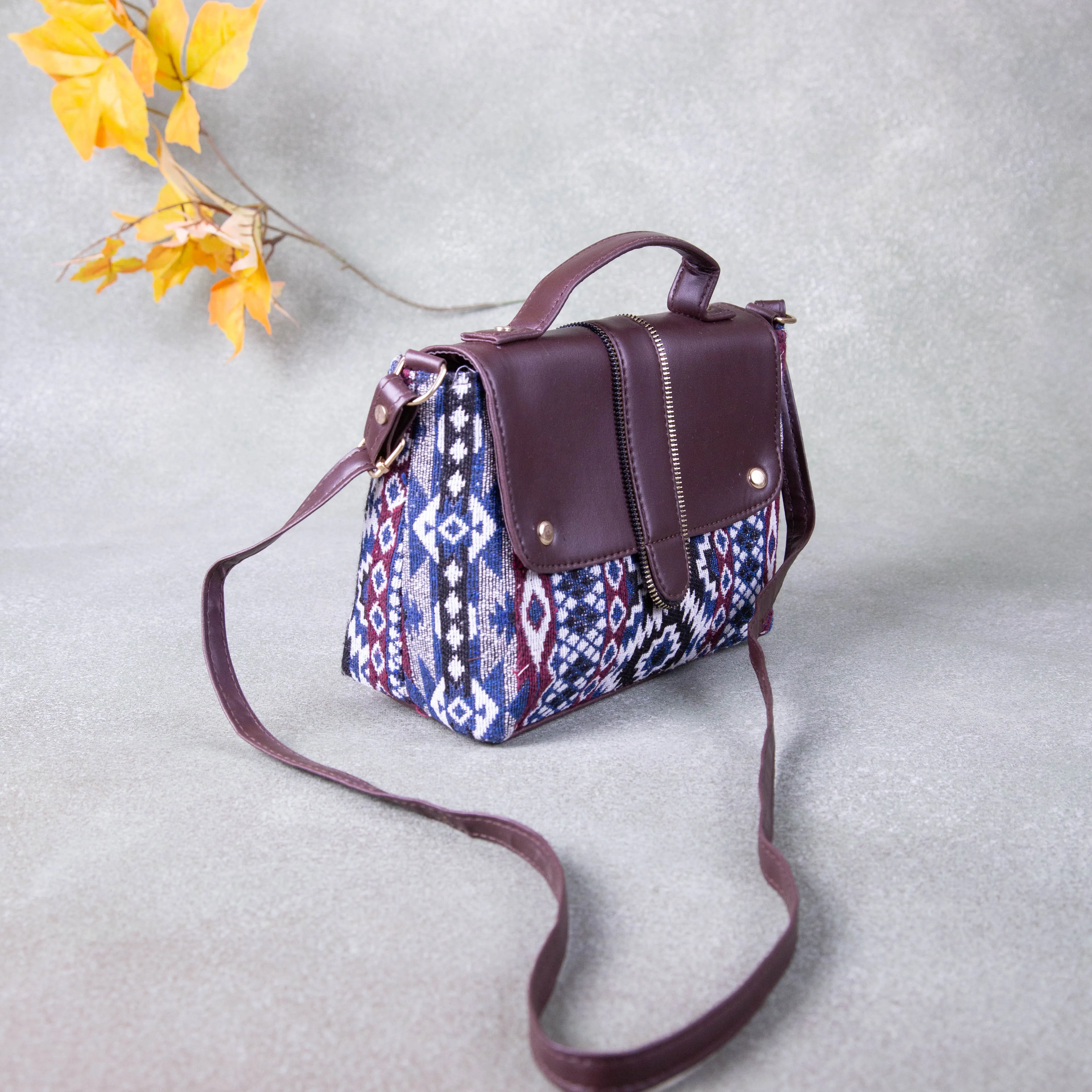 Regular Slings Blue with Maroon Prints