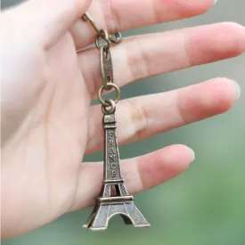 Retro Mini Decoration Torre Eiffel Tower Keychain Paris Tour Eiffel Key Chain Key Holder Key Ring Women Bag Charm Pendant Gift