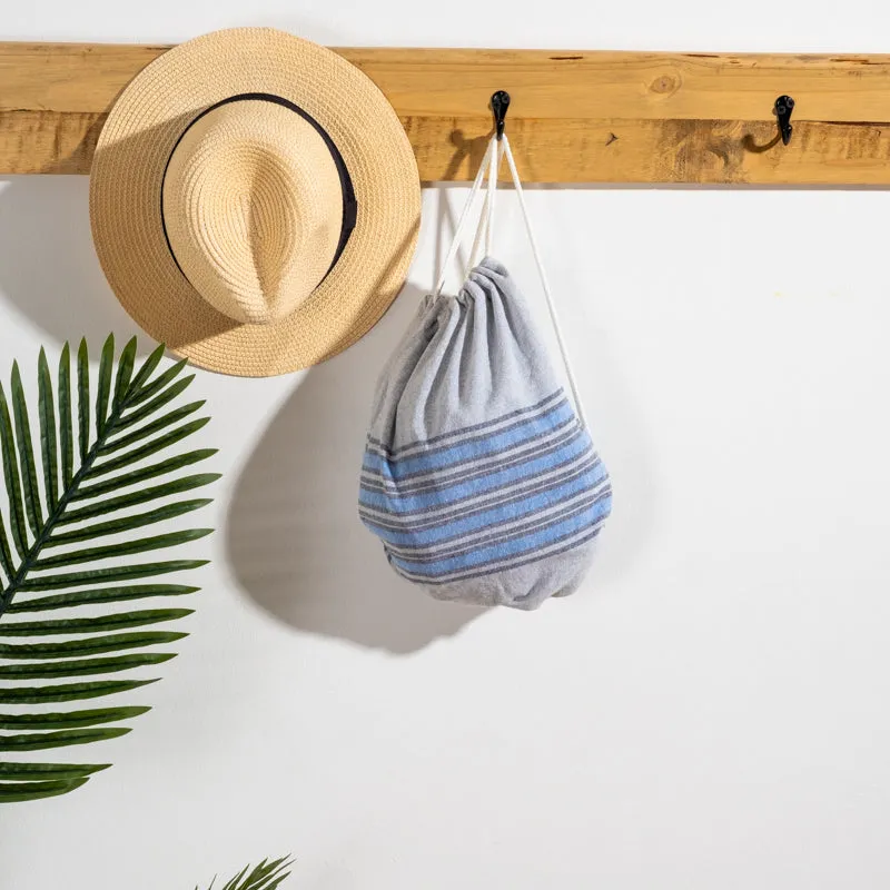 Rio Stripe Fouta Bag - Blue