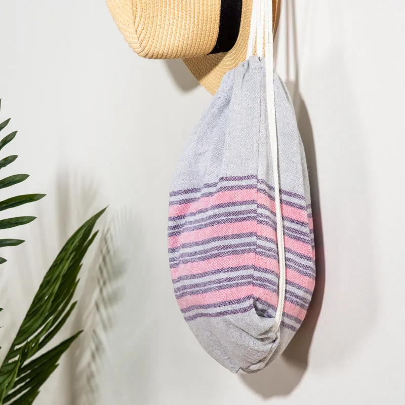 Rio Stripe Fouta Bag - Pink