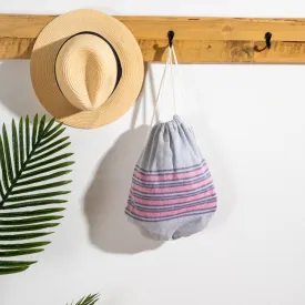 Rio Stripe Fouta Bag - Pink