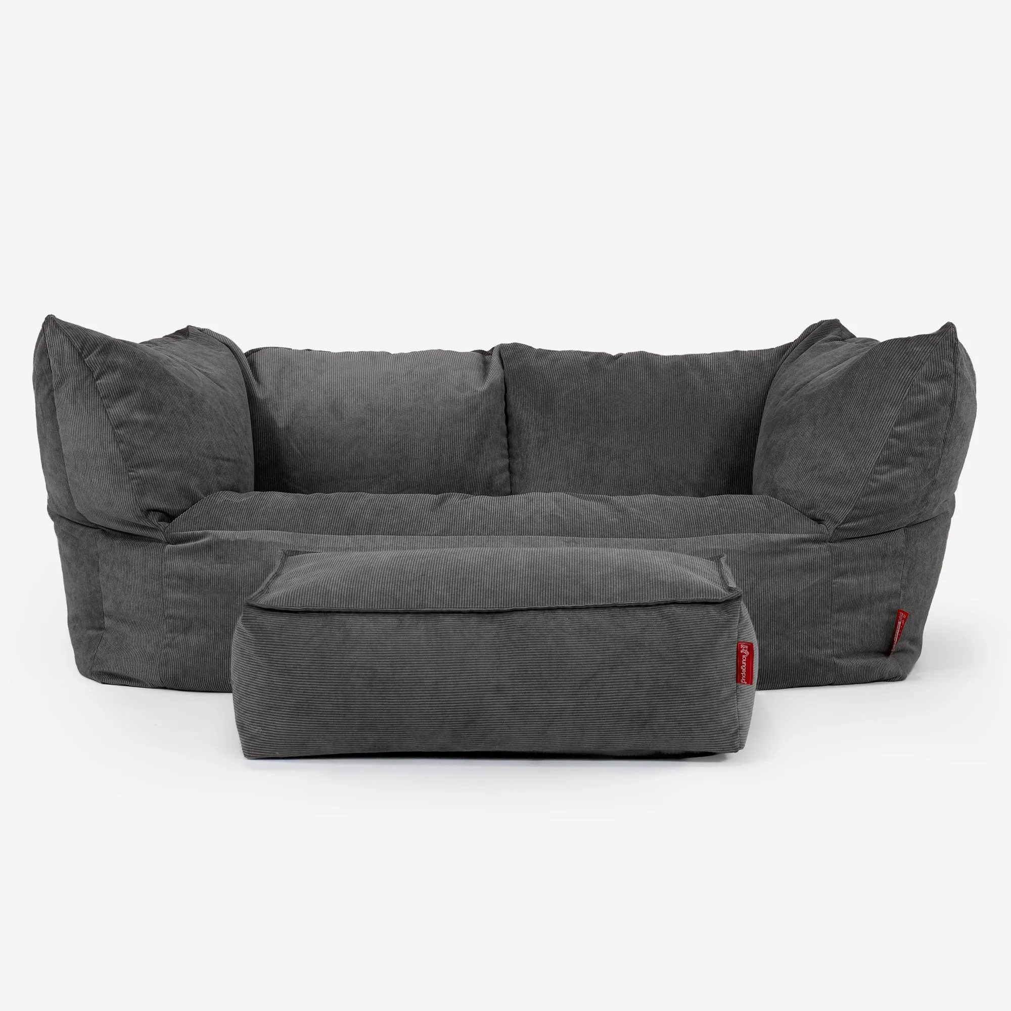 Ruben Bean Bag Sofa - Needlecord Charcoal