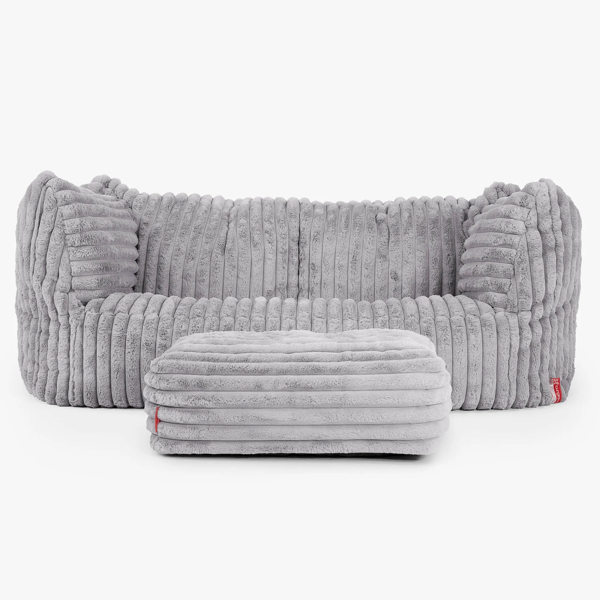 Ruben Bean Bag Sofa - Ultra Plush Cord Grey