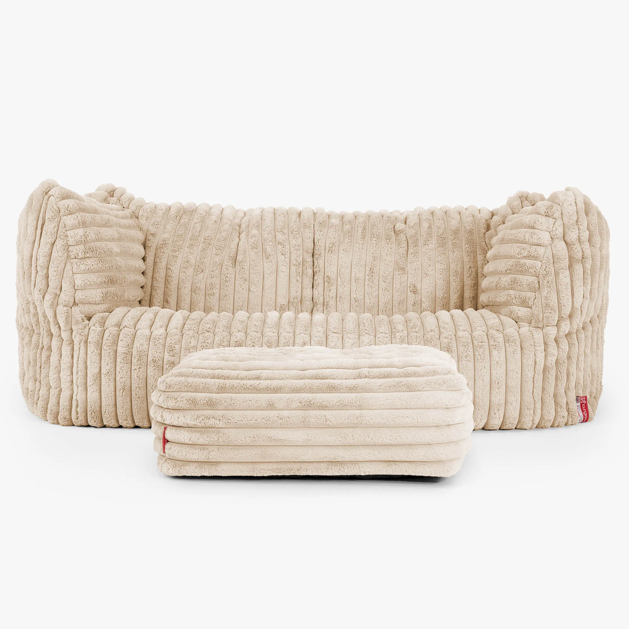 Ruben Bean Bag Sofa - Ultra Plush Cord Peach