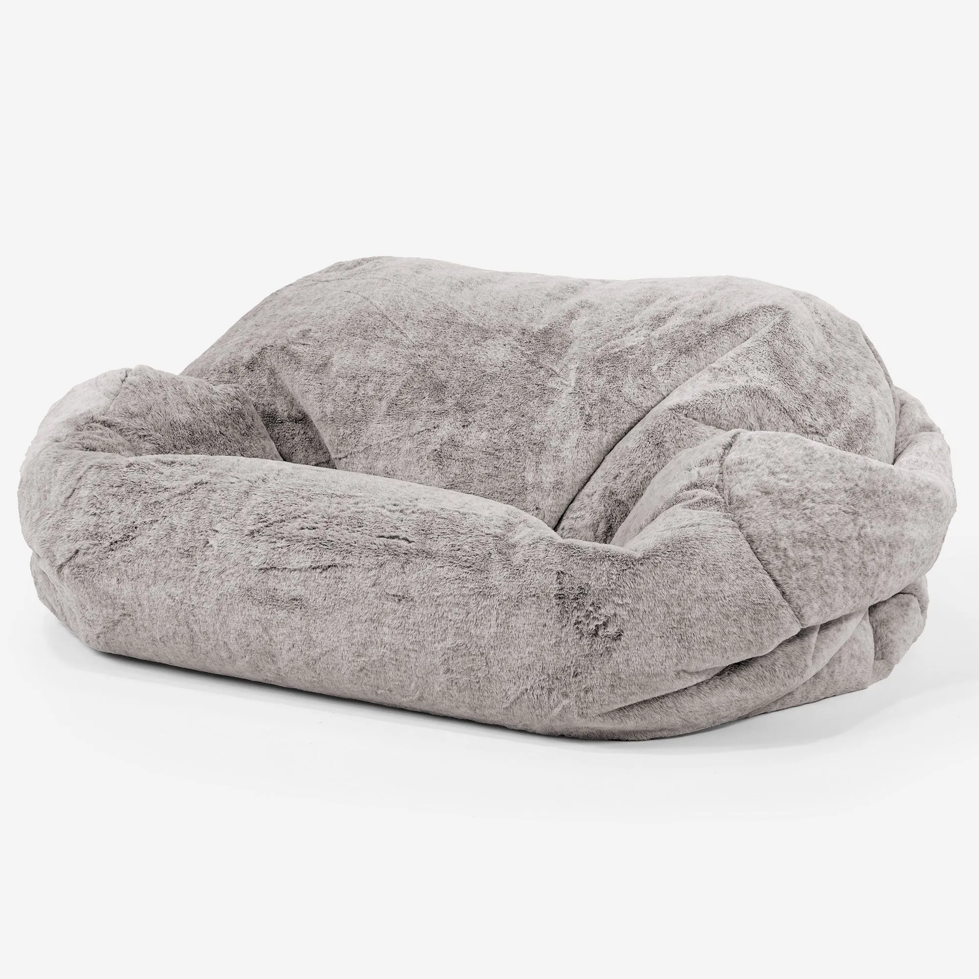 Sabine Bean Bag Sofa - Fluffy Faux Fur Rabbit Light Grey