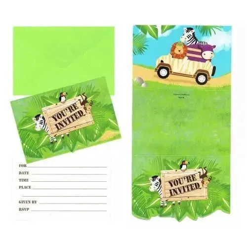 Safari Adventure Invitations - 8 Pkt - CLEARANCE