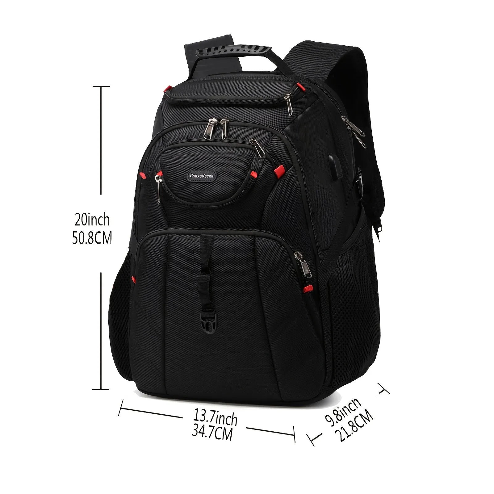 Sleek Large Capacity Backpack with USB Charging Port for Travel