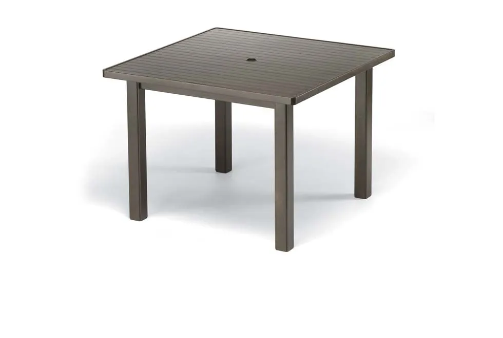 Square Aluminum Slat Top Balcony Height Table