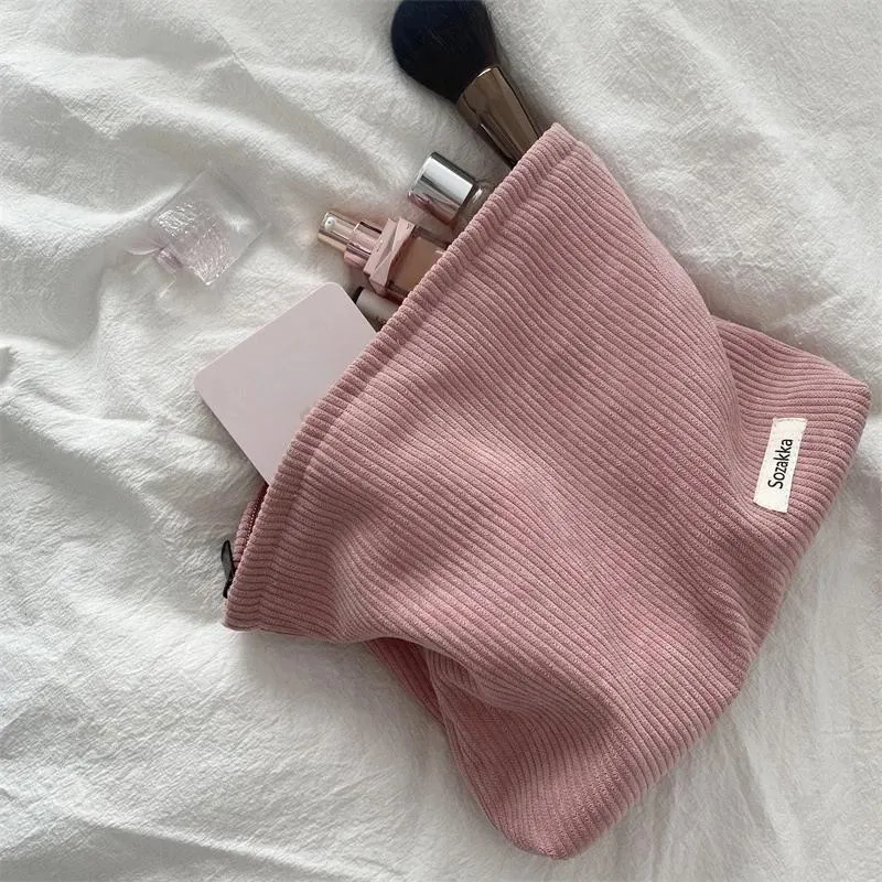 Stylish Corduroy Cosmetic Bag Your Ultimate Travel Companion