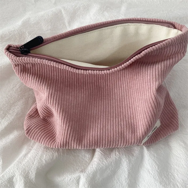 Stylish Corduroy Cosmetic Bag Your Ultimate Travel Companion