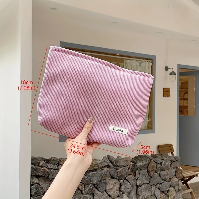 Stylish Corduroy Cosmetic Bag Your Ultimate Travel Companion