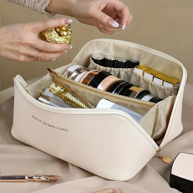 Stylish PU Cosmetic Bag Portable Makeup Storage Solution