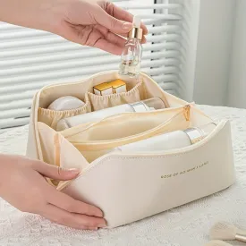 Stylish PU Cosmetic Bag Portable Makeup Storage Solution