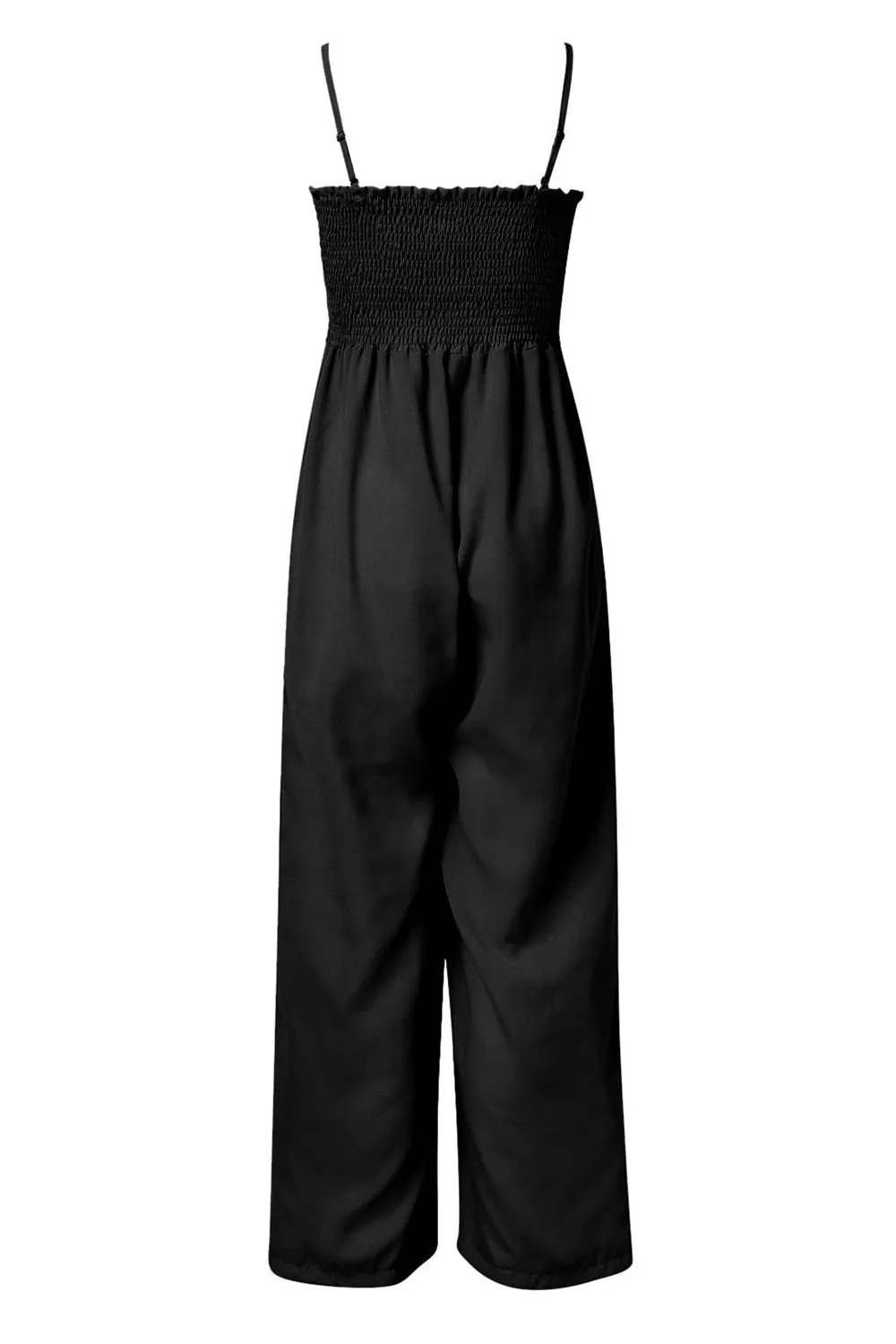 TEEK - Smocked Spaghetti Strap Wide Leg Jumpsuit