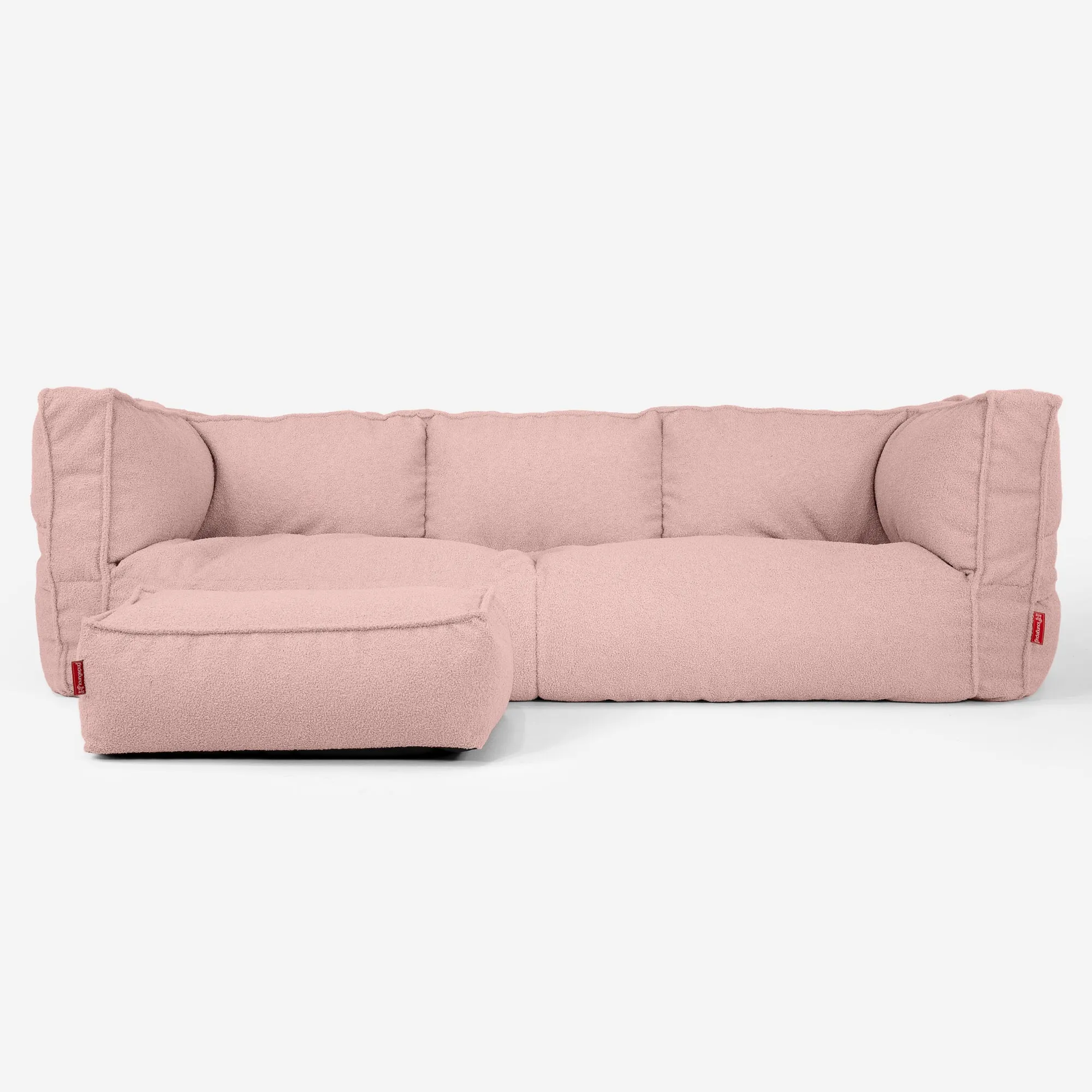 The 3 Seater Albert Sofa Bean Bag - Boucle Pink