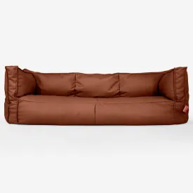 The 3 Seater Albert Sofa Bean Bag - Vegan Leather Chestnut