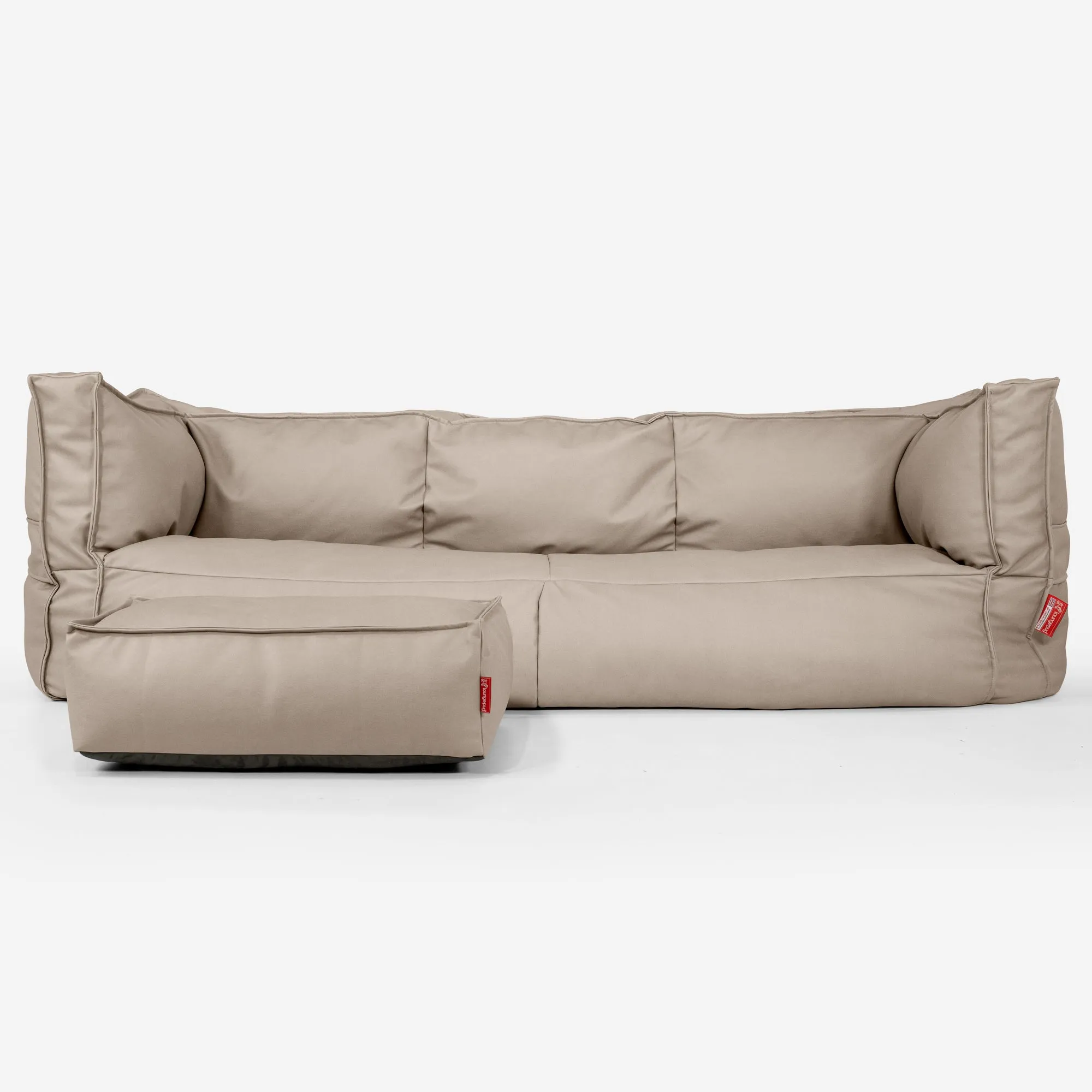 The 3 Seater Albert Sofa Bean Bag - Vegan Leather Ivory