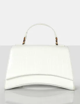 The Remmy White Croc Mini Handbag