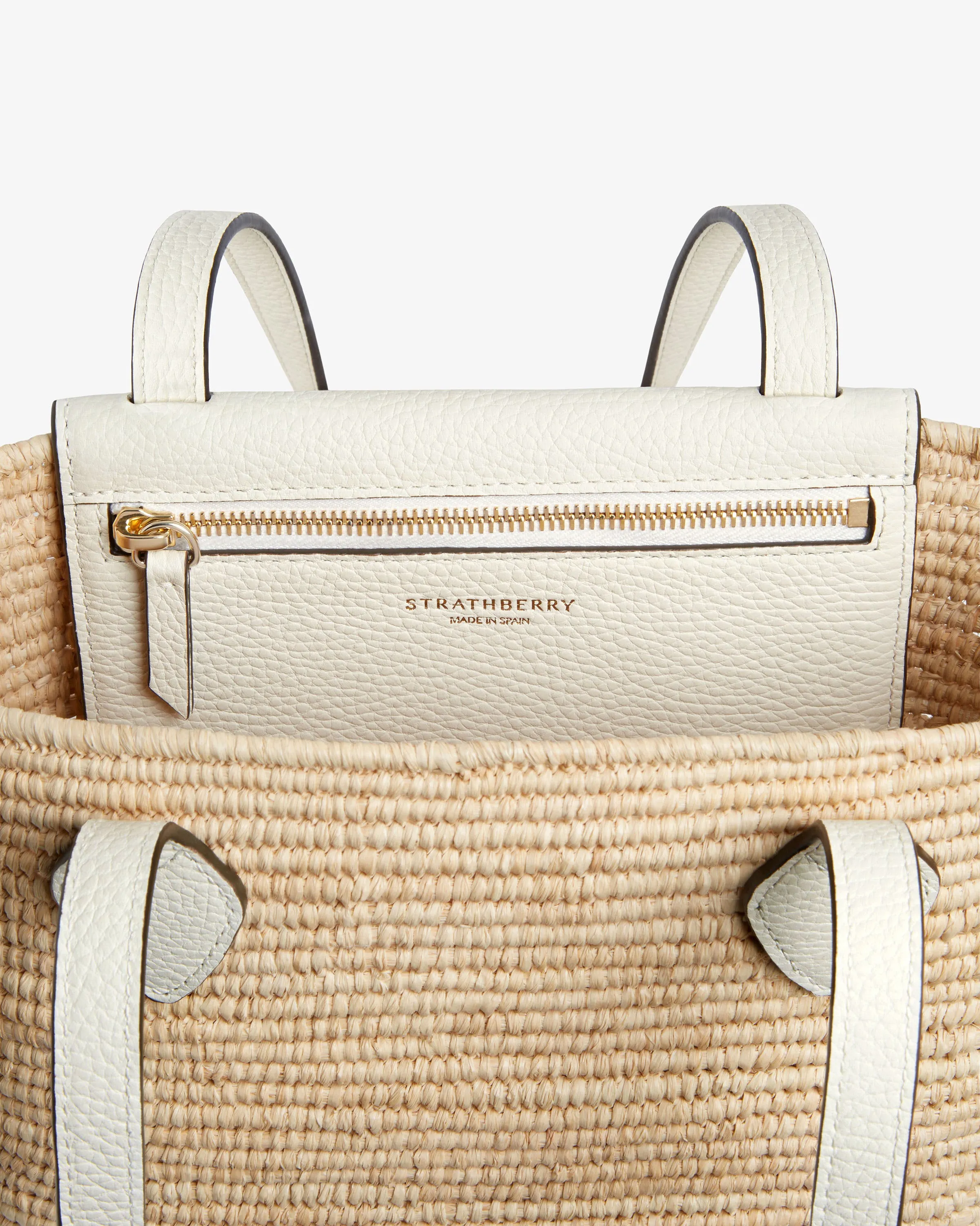 The Strathberry Basket (Small) - Raffia/Leather Vanilla