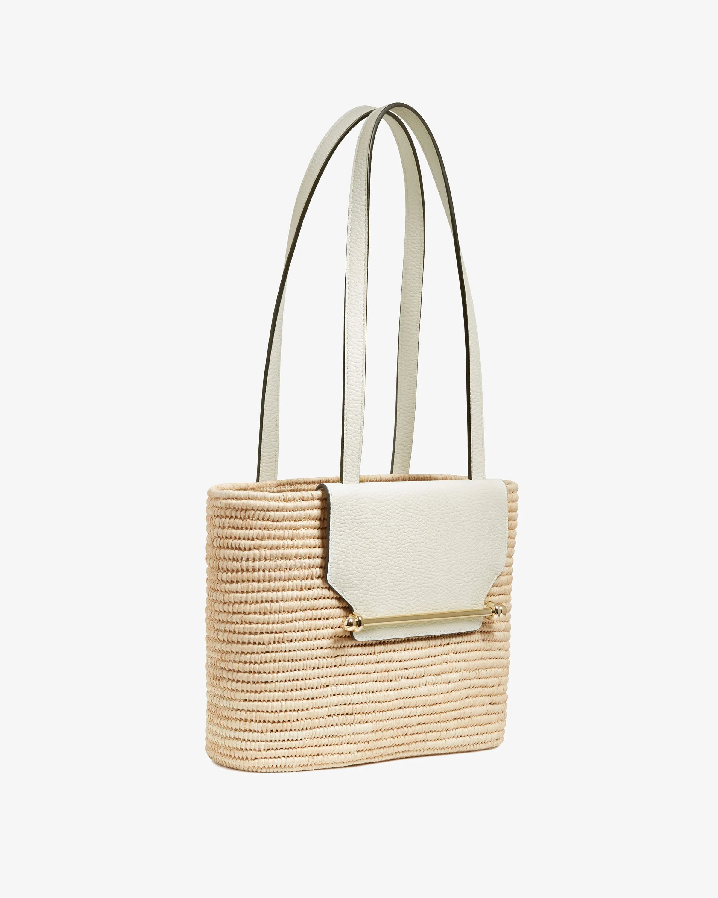 The Strathberry Basket (Small) - Raffia/Leather Vanilla