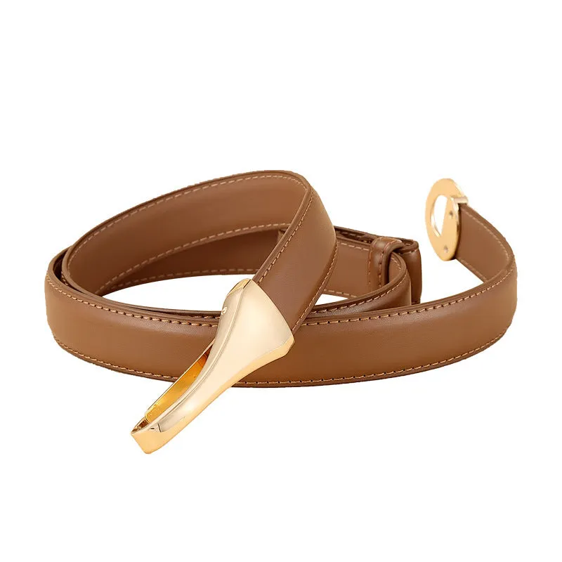 Thin Belt Suit All-Matching Genuine Leather Belt Thin Women's Fashion Belt Belt