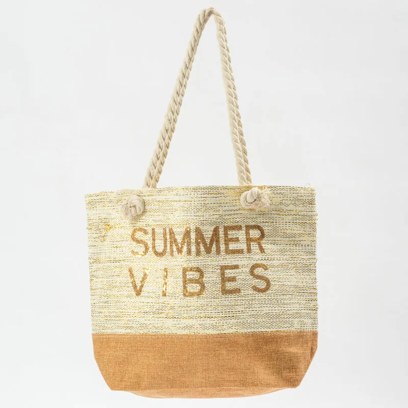 Trendy Beach Bag - Natural