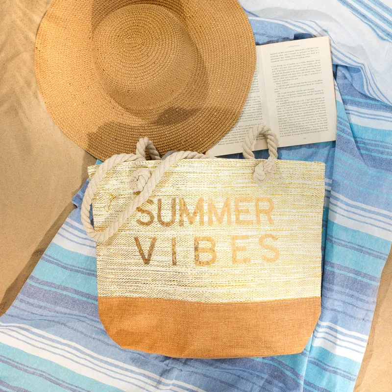 Trendy Beach Bag - Natural