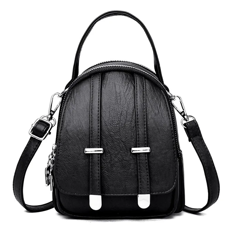 Trendy Casual Tote Leather Crossbody Handbag