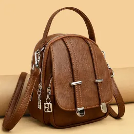 Trendy Casual Tote Leather Crossbody Handbag