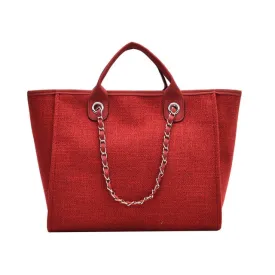 Trendy Large Cotton Fabric Handbag