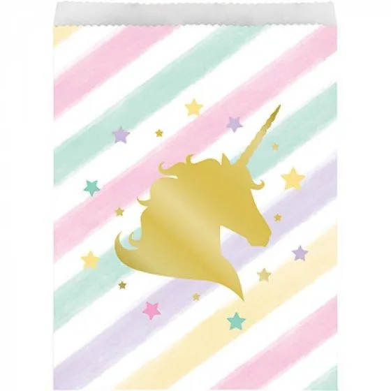 Unicorn Sparkle Treat Loot Bags 22cm x 16cm 10pk