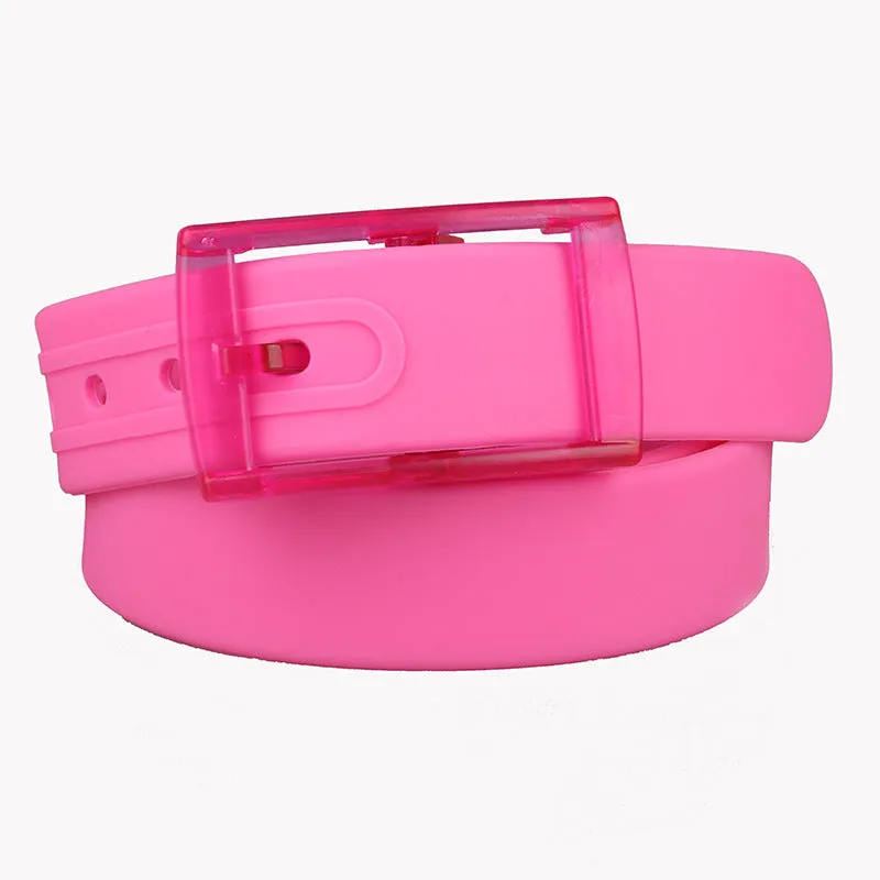 Unisex Belt Plastic Buckle Candy Color Metal-Free Fragrant Belt