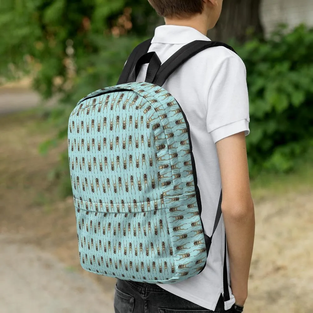 Unisex Stag Beetles Opposites Backpack Textiles by Robert Bowen