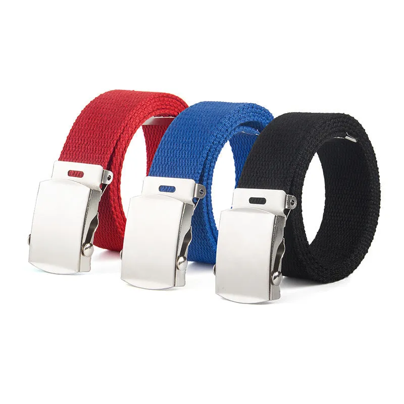 Universal Pant Belt Thickened Rolling Buckle Canvas Belt Men's Clothing Belt