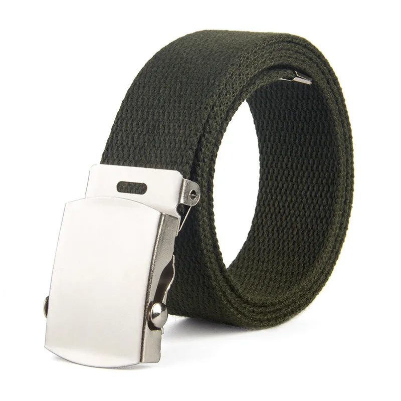 Universal Pant Belt Thickened Rolling Buckle Canvas Belt Men's Clothing Belt