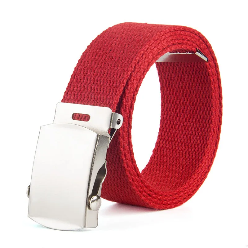 Universal Pant Belt Thickened Rolling Buckle Canvas Belt Men's Clothing Belt