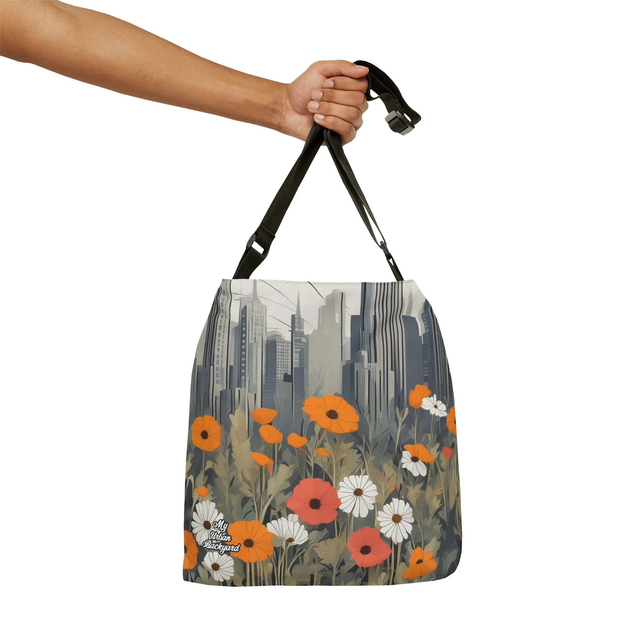 Urban Wildflowers, Tote Bag with Adjustable Strap - Trendy and Versatile