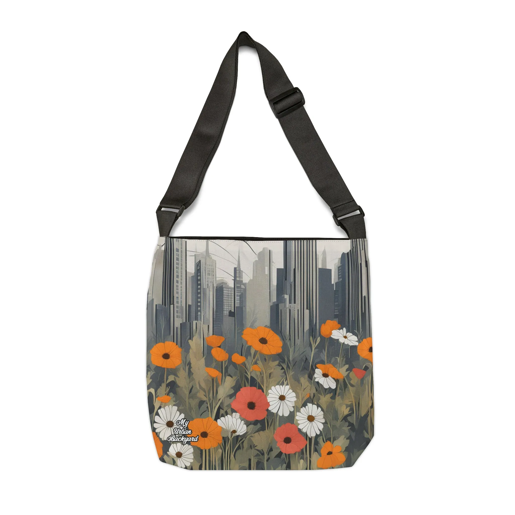 Urban Wildflowers, Tote Bag with Adjustable Strap - Trendy and Versatile