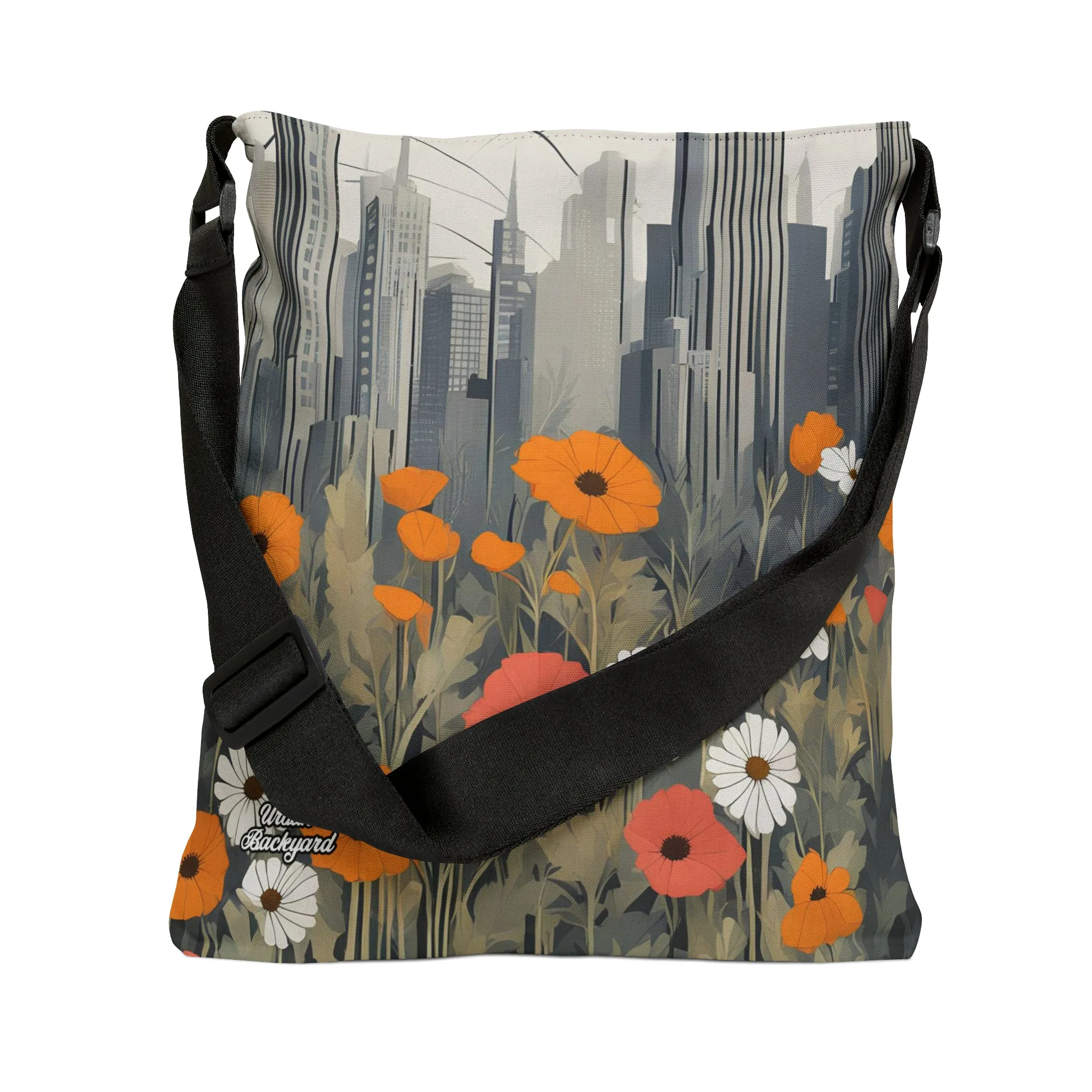 Urban Wildflowers, Tote Bag with Adjustable Strap - Trendy and Versatile